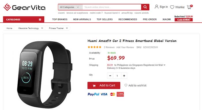 Huami Amazfit Cor2 FitnessSmartbandグローバルバージョン-クーポンコード