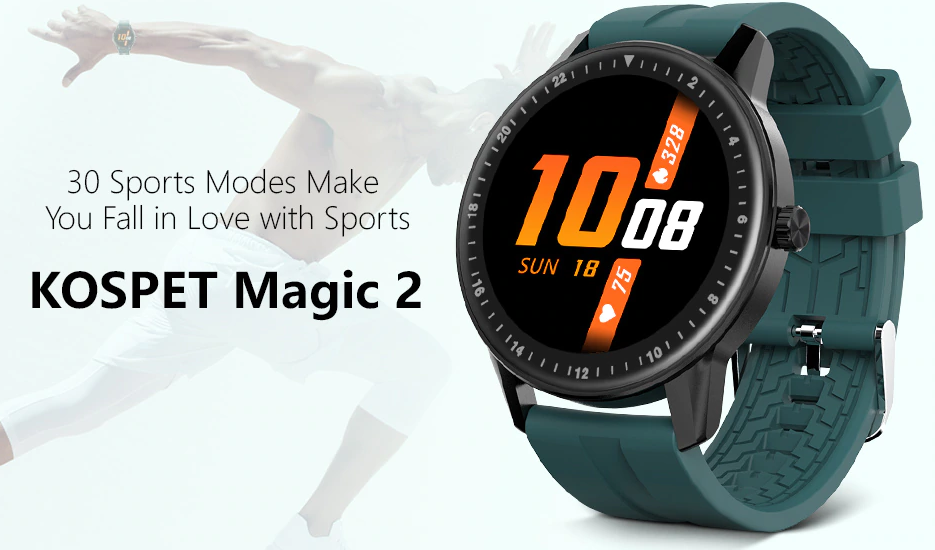 Kospet Magic 2スマートウォッチ–機能のレビュー、30スポーツモード！