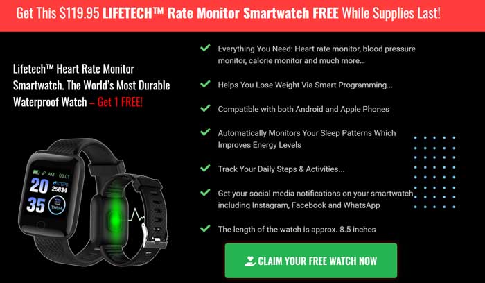 LifeTechスマートウォッチ–シンプルな健康ウェアラブル