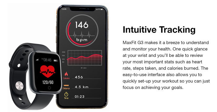 MaxFit G3スマートウォッチ–チェックしてみましょう!!