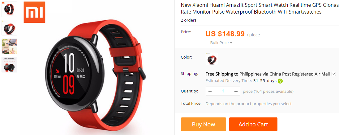 Xiaomi AMAZFIT Smartwatchオンラインサイトを購入する（予約注文）