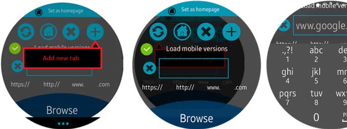 Samsungスマートウォッチ用のWebBrowserアプリ