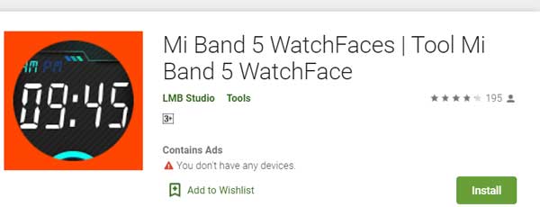 Mi Band5ウォッチフェイス