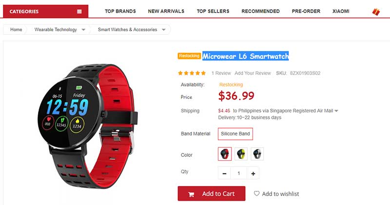 Microwear L6 Smartwatch –クーポンコード
