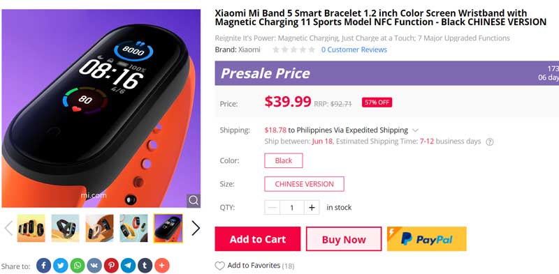 [プレセール] Xiaomi Mi Band5スマートバンド